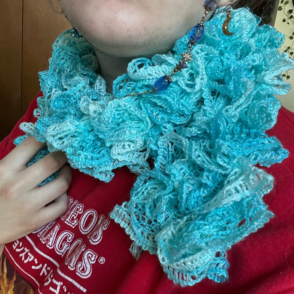 Handmade wrap ruffle scarf